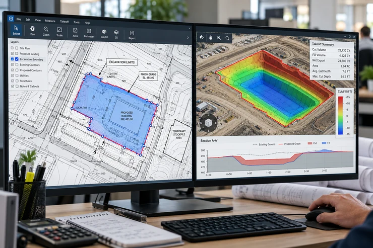 Plan-Based Excavation Takeoff Software: Check Quantities Before They Reach Your Bid